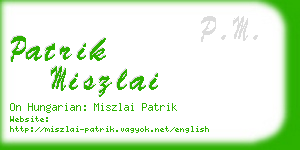 patrik miszlai business card